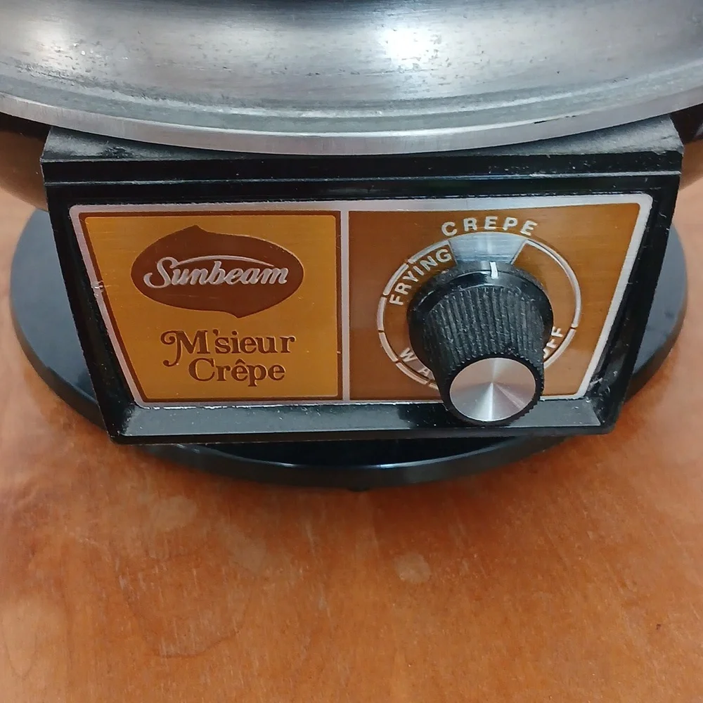 Vintage Sunbeam M'sieur Electric Crepe Maker Kitchen Appliance Plug In Desserts